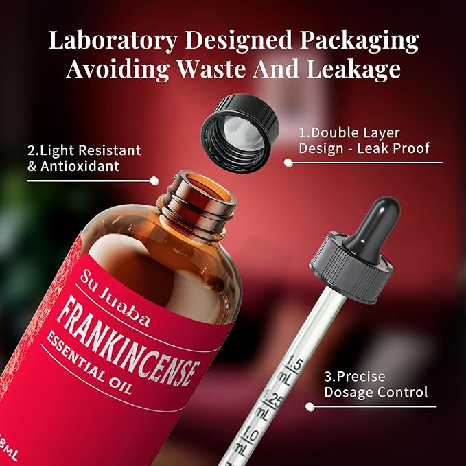 SU JUABA Frankincense Essential Oil 4 Fl Oz,100% Pure Frankincense Oil for Skin, Diffuser, Aromatherapy -118ml