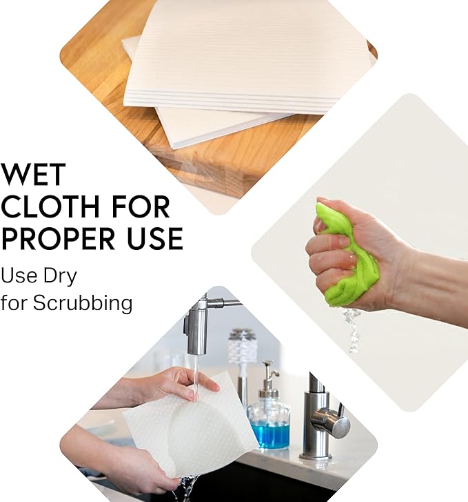 Swedish Wholesale Dishcloths Reusable 8" x 7" Sponge Cloths, Bulk 10 Pack of High Absorbent Cellulose Dish & Kitchen Cleaning Hand Towels, Wring to Dry & Machine Wash, Odor Resistant, Assorted Colors