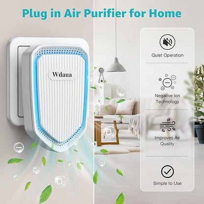 Air Ionizers Plug In Air Purifier 2 Pack Negative Ion Air Purifiers Ionizer for Home, Bedroom, Office, Basement Kitchen Air Freshener Odor Reducer Pets Smoke Smell