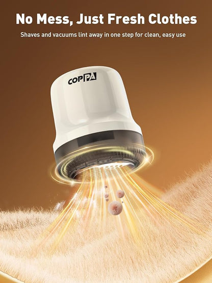 COPPA Lint Remover, LR-MINI USB Rechargeable Lint Removal 6 Blades & 3 Speed Shut-Off Protection Electric Portable Remove Fuzz Lint with Battery Display for Furniture Curtain Clothing