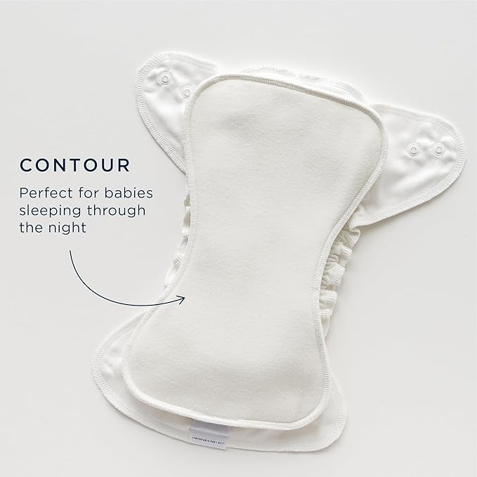 Esembly Ultra Absorbent Overnight Hemp Cloth Diaper Booster Inserts with Stay-Dry Fleece – Reusable Nighttime Doublers for Heavy Wetters – Size 1, 3 Sets (3 Contours and 3 Boosters)