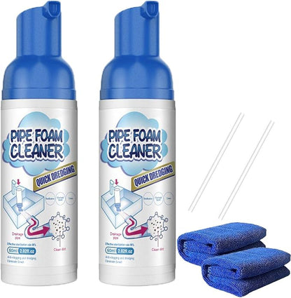 Foam Drain Cleaner, 2.02 Fl Oz Drain Cleaner, Sink DrainCleaner, Japanese Drains FoamCleaner, Bubble Cleaners Foam Spray, FoamDrainCleaners for Bathroom Sink (2pcs)