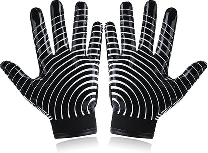 Youth Football Gloves Kids Silicone Grip Receiver Gloves with Super Stick Ability for Best Game Experience
