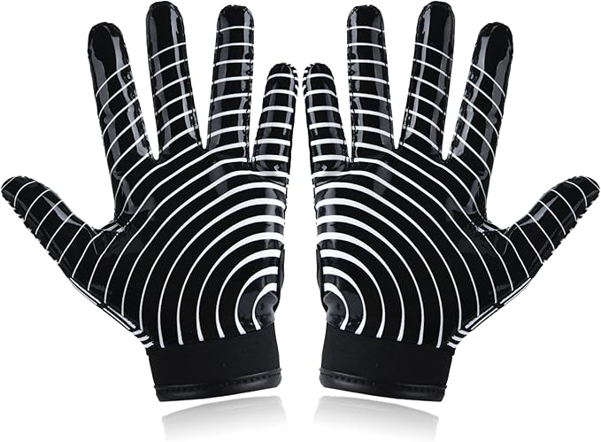 Youth Football Gloves Kids Silicone Grip Receiver Gloves with Super Stick Ability for Best Game Experience