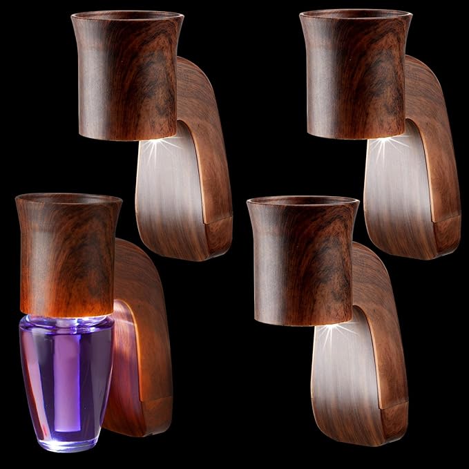 Nitial 4 Pcs Wall Fragrance Plug in with Night Light Compatible with Bath and Body Works Wallflowers Rustic Vintage Farmhouse Oil Plug in Bath and Body Works Wallflowers for Office Home Gifts