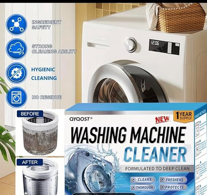 QYQOST Washing Machine Cleaner Tablets, Deep Cleaning Descaler for Front Loader and Top Load Washer, 1 Year Supply
