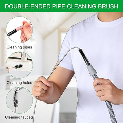 5 Pcs Hair Drain Clog Remover Tool,Hair snake Tool Opener，Flexible Pipe Clog Remover Tool for Toilet, Kitchen Sink, Bathroom Tub, Shower, Sewer
