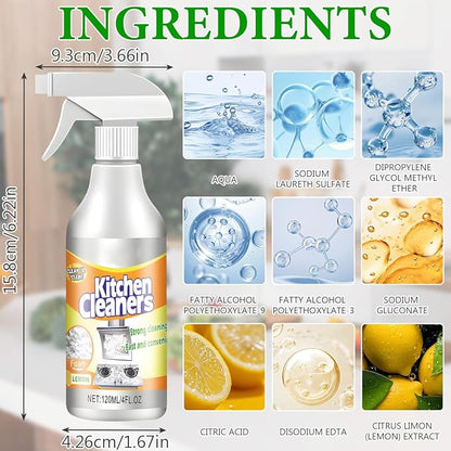 2PCS Kitchen foam Cleaner, Stubborn Stains Cleaner, Domestic Cooktops, All-purpose Kitchen Pots and Pan Cleanerrange Hoods, Kitchen Bubble Cleaner Spray, Grime and Grease, Cleanboss, 4 Fl.oz(120ml)