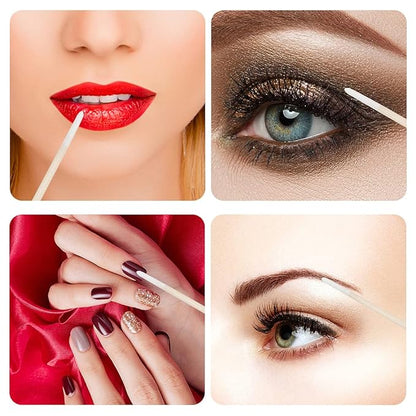 300 PCS/Sets Eyelash Extension Supplies 200pcs Disposable Pointed Micro Applicator 50pcs Eyebrow Spoolie Brush 50pcs Lip Wand Mascara Wand Makeup Tools (Bamboo kits)