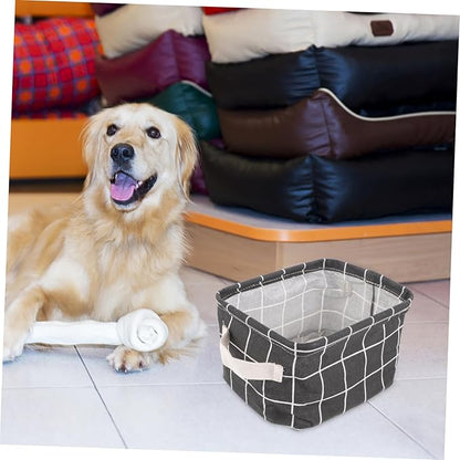 GANAZONO 2pcs Organizers Storage Linen Cotton Baskets Grey Storage Bins Laundry Basket Bins Organizers Sundry Containers