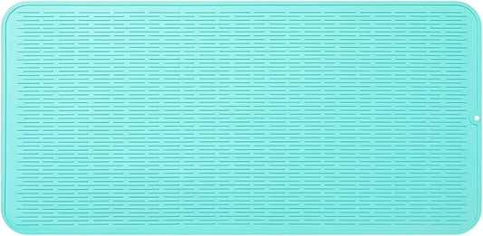 MicoYang Silicone Dish Drying Mat for Multiple Usage,Easy clean,Eco-friendly,Heat-resistant Silicone Mat for Kitchen Counter or Sink,Refrigerator or Drawer Liner Mint 5XL 36inches x 18inches