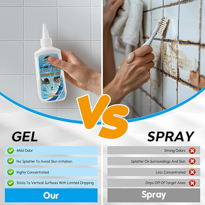 Mold Stain Remover Gel, Washing Machine Cleaner for Front Loader Washer Gasket Rubber Seal Home Stain Removal Gel for Grout, Caulk, Refrigerator, Shower, Bathtub, Bathroom Cleaning Solution (5 Fl Oz)