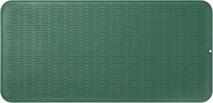 MicoYang Silicone Dish Drying Mat for Multiple Usage,Easy clean,Eco-friendly,Heat-resistant Silicone Mat for Kitchen Counter or Sink,Refrigerator or Drawer Liner Green 5XL 36inches x 18inches