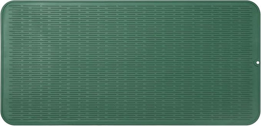 MicoYang Silicone Dish Drying Mat for Multiple Usage,Easy clean,Eco-friendly,Heat-resistant Silicone Mat for Kitchen Counter or Sink,Refrigerator or Drawer Liner Green 5XL 36inches x 18inches