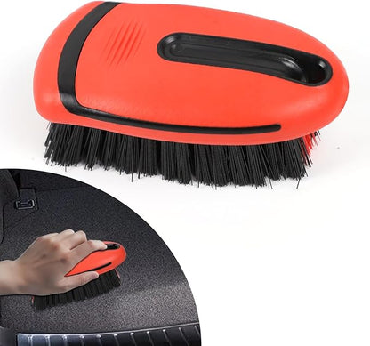 Carpet and Upholstery Cleaning Brush, Stiff Bristle Scrub Brush for Floor Mats, Car Carpet Scrubber with Comfortable Handle, Cleaning Detailing Brush for Car Interior and Home (Red)