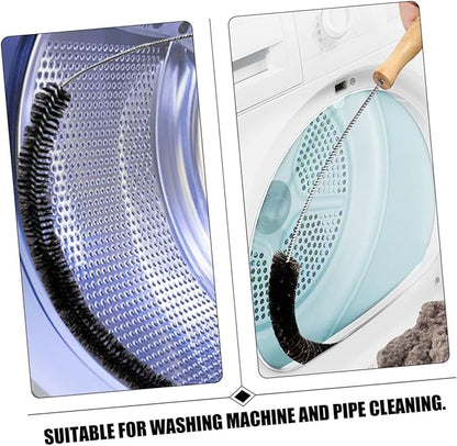 2pcs Dryer Vent Cleaner Brush Wooden Handle Brush for Washing Machine Cleaning Duct Cleaning Kit for Home Use