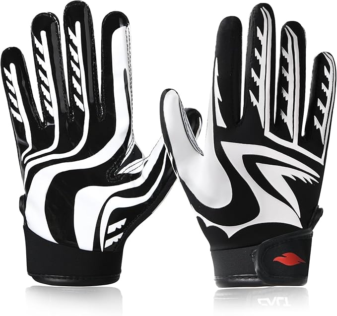 Kids Football Gloves Youth Enhanced Grip Silicone Wide Receiver Gloves