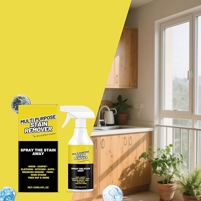 Multi Purpose Stain Remover, A powerful cleaner for kitchens, Kitchen Multi-purpose Foam Cleaner Spray, Fast Acting Cleaner for Kitchen Countertops, Floors, Toilets, Cars (1, 120ML)