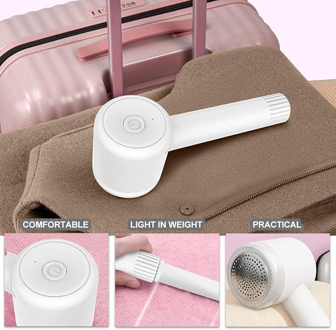 IMIKEYA Fabric Shaver and Electric Lint Remover 2pcs with Sticky Lint Container, Rechargeable Clothes Hairball Trimmer for Home and Carpet Use