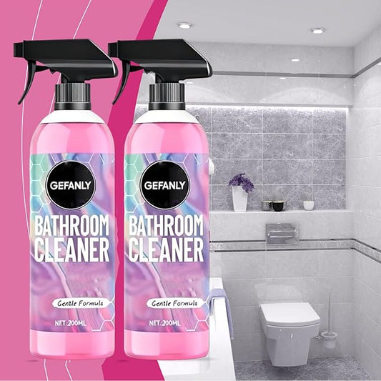 Gefanly Bathroom Cleaner, 10 Fl Oz Powerful Pink Bathroom Cleaner Spray, Bathrooms Descaler Foam Cleaners for Sink Tub Floor Tile (1pcs)
