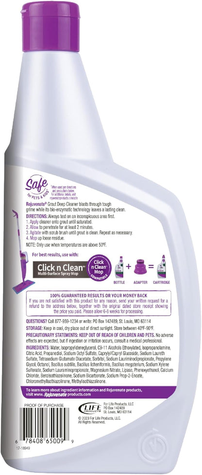 Rejuvenate Grout Deep Cleaner Cleaning Formula Instantly Removes Years of Dirt Build-Up to Restore Grout to the Original Color (32 fl oz x 2 Pack)