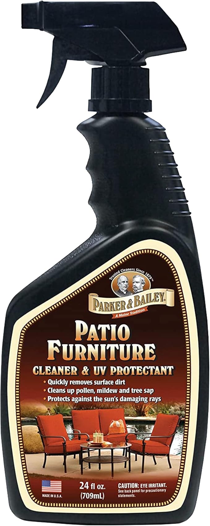 Parker & Bailey Patio Furniture Cleaner Spray – Outdoor Furniture & Cushion Cleaner with UV Protectant, Fabric & Upholstery Stain Remover