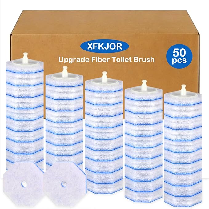 50 Count Toilet Wand Refills for Clorox ToiletWand - Upgrade 3-Layer Thickened Toilet Brush, 5X Cleaning Power Toilet Bowl Cleaners with Fresh Fragrance, No Falling Apart | 360° Efficient Cleaning