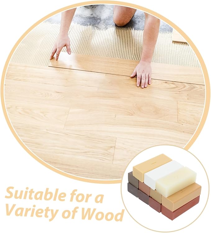 11pcs Wood Floor Repair Wax Blocks Easy Scratch Repair for Hardwood Laminate Vinyl Natural Color Protection for Furniture Flooring