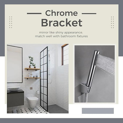 Hand Shower Bracket with Two Slot, Aomasi Bathroom Shower Head Hose Hanger Sprayer Handle Holder Wall Mount Chrome