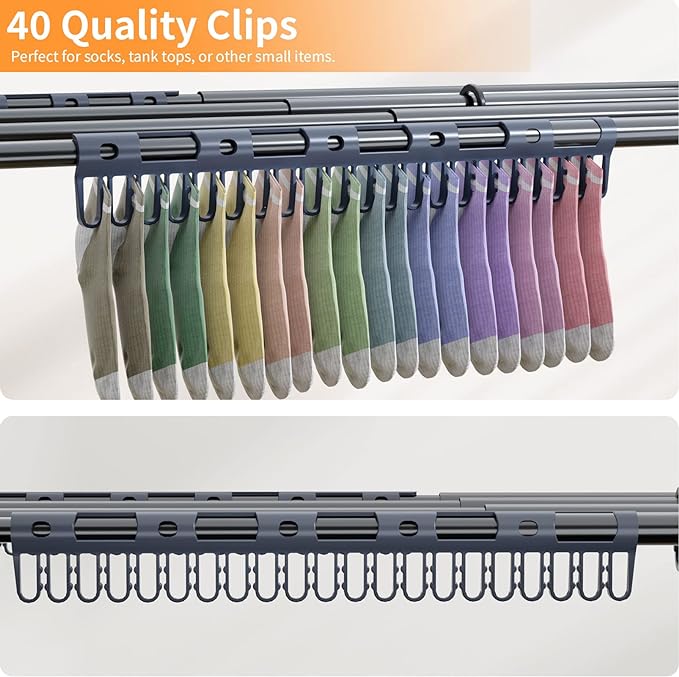 Clothes Drying Rack Household Indoor, Foldable Drying Rack Clothing for Laundry - 40" x 28.8" x 14.2", Space Saving Indoor&Outdoor, Black-1pack