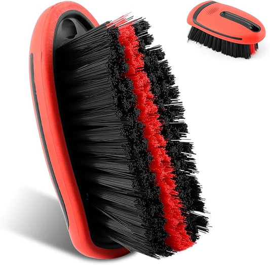 Carpet Brush, Scrub Brush Carpet Scrubber Stiff Bristle Detailing Scrub Brushes, Carpet Cleaning Brush, Cleaning Brush Interior Leather Brushfor Car and Home(Color:Red)