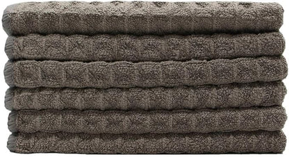 Microfiber Kitchen Cleaning Cloth Thick Dish Rags Waffle Weave Washcloths Dish Cloths Ultra Absorbent Odor Free 12inch X 12inch 6 Pack Gray