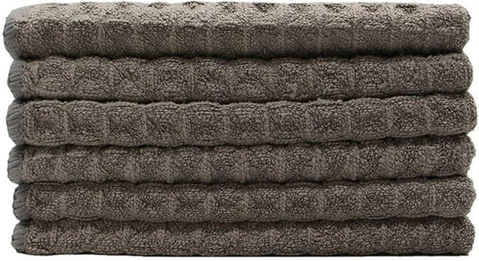 Microfiber Kitchen Cleaning Cloth Thick Dish Rags Waffle Weave Washcloths Dish Cloths Ultra Absorbent Odor Free 12inch X 12inch 6 Pack Gray
