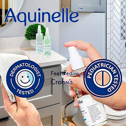 Aquinelle Toilet Tissue Mist, Eco-Friendly & Non-Clogging Alternative to Flushable Wipes Simply Spray On Any Folded Toilet Paper 2PK OCEAN BREEZE 8.25OZ