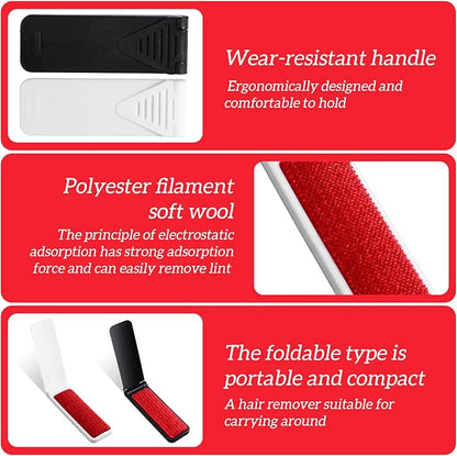 8PCS Mini Lint Brushes,Portable Foldable Lint Brush for Clothes-Compact Size-Reusable Travel LintBrushes for Pet Hair Remover Clothing Dust Removal Garment Fabric Fluff Cleaning Tool