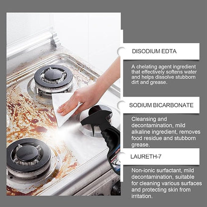 Gas Range Cleaner Degreaser,Effective Clean Up Kitchen Oil Stains,Grease & Grime Remover, Kitchen Cooktop Cleaning Spray, 4FL.OZ