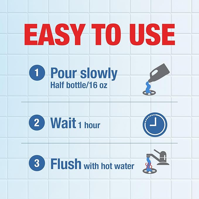 Drano Balance Drain Clog Remover and Cleaner, Non-Corrosive Formula, Safe on All Pipes and Septic Tanks, Formulated Using Only Essential Ingredients, 32 Fl Oz