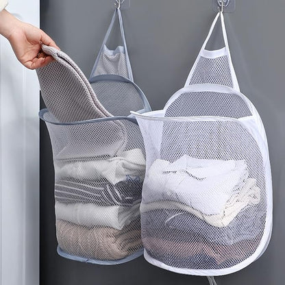 Luxshiny 2pcs Portable Folding Laundry Storage Baskets Breathable Wall-mounted Containers for Dirty Clothes Organization Bedroom and Bathroom