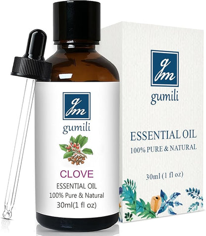 GM Gumili Clove Oil 1 Oz, 100% Pure Clove Bud Essential Oil for Teeth and Gums, Natural Aromatherapy Essential Oils for Diffuser, Skin and Hair Care