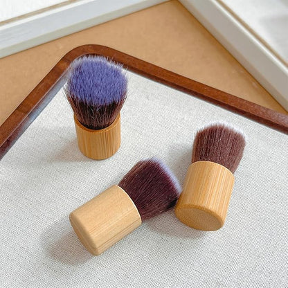3Pcs Portable Short Handle Nail Arts Dust Brush Nail Dust Cleaning Brush Manicure Brush Nail Art Tools Nail Art Brush with Bamboo Handle for Cleaning Fingernails