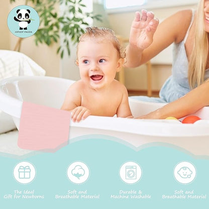 HIPHOP PANDA 10 Pack 6-Layers Muslin Burp Cloths Large - Durable 100% Cotton - Baby Essentials Extra Absorbent and Soft Boys & Girls Rags for Newborn Registry (Pink, 20" X10")