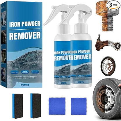 Multi-functional Quick-Acting Rust Removal Spray, 100ml Portable Rust Remover Spray, Includes Sponge and Cloth, Fast-Acting Formula & Easy Spray Application for Metal, Bikes (100ml * 2)
