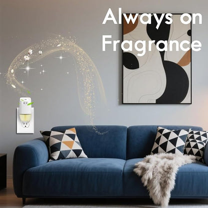 Plug In Air Freshener Refills - Cotton Scent, Wall Plug In Refills, Home Fragrance, 6 Pack (3.96 Fl Oz), Compatible with Air Wick & Glade, Not Include Glade Plus, for Bathroom, Bedroom, Office