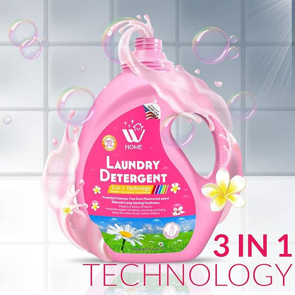 WBM Laundry Detergent Liquid,Concentrate High Efficiency Liquid Laundry Detergent with Long Lasting Fragrance - 35.2 Oz, 50 Loads