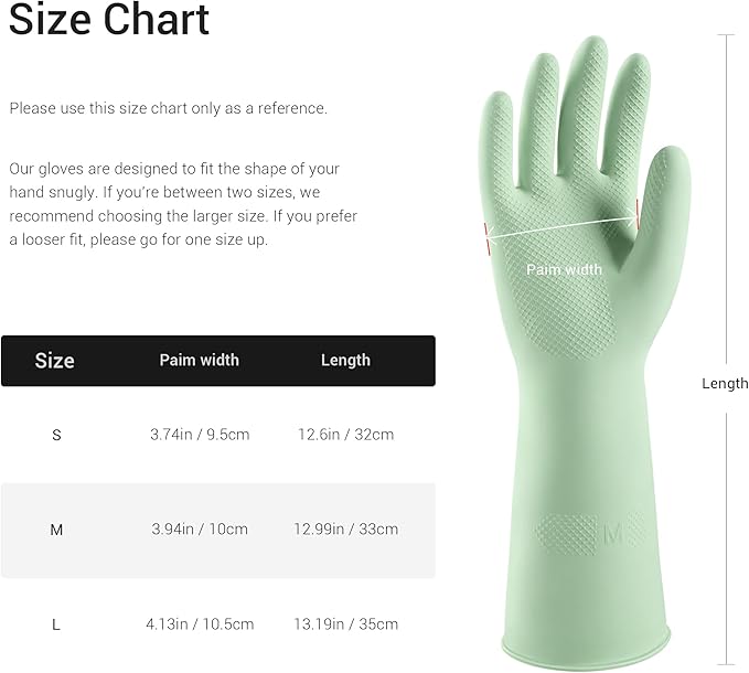 ThxToms 4 Pairs Reusable Rubber Gloves, 13" Natural Latex, 10mil Thick Heavy Duty Dishwashing & Cleaning Gloves, Non-Slip Grip, Multi-Color, Ideal for Kitchen, Bathroom, Car, & Garden Cleaning, Large