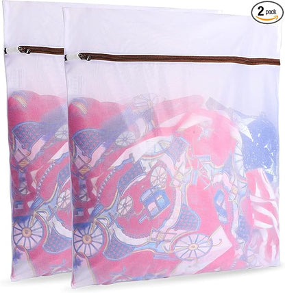 GOGOODA Mesh Laundry Bags for Delicates Durable Protective Wash Bags Travel Storage Bags for Intimates Lingerie, 2PCS（2XL）