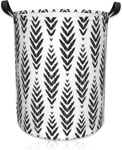Laundry Basket Herringbone Pattern Laundry Hamper Large Laundry Basket Storage Basket Tote Bag Collapsible Organizer Basket for Bathroom,Laundry,Bedroom 17.3 x16.5 Inch