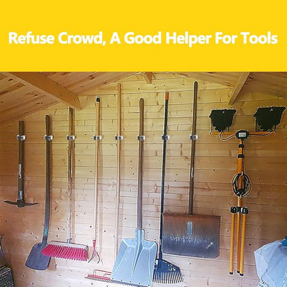 Verdenu 6 Pack Broom Holder Wall Mount, Mop and Broom Holder Wall Mount, Stainless Steel Command Broom Holder with Screws, Garden Tool Storage Organizer for Kitchen, Home, Bathroom, Garage, Grey
