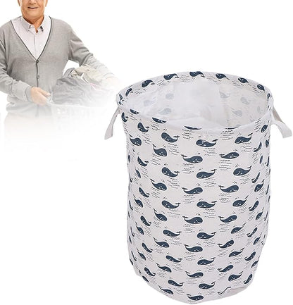 Large Laundry Basket Foldable Durable Clothes Blankets Hamper Organizer for Elderly Care University Dormitories Apartments Cloth Material 35 x 44cm