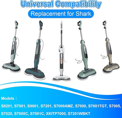 6-Pack Washable Steam Mop Pad Replacement Set Compatible with Shark Steam Mop Models S8001, S8201, S8002BRN, S7201, S7000 | Combines Steam Cleaning and Scrubbing with Anti-Slip Grip Pads